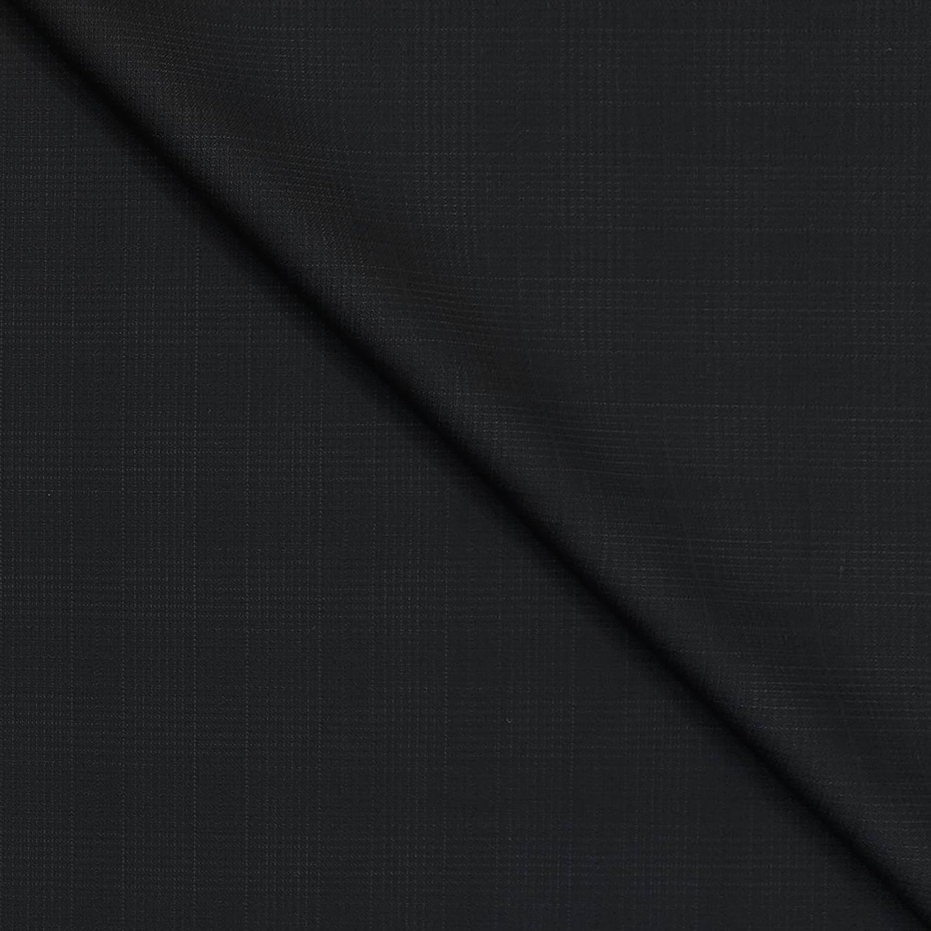 Trouser Fabric Red & Taylor Super 100s 50%Wool Mild Check Color Crow Black